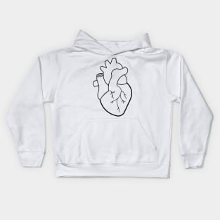 Simple Heart Line Art large Kids Hoodie